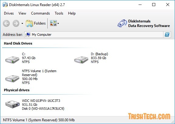 Linux file reader for windows